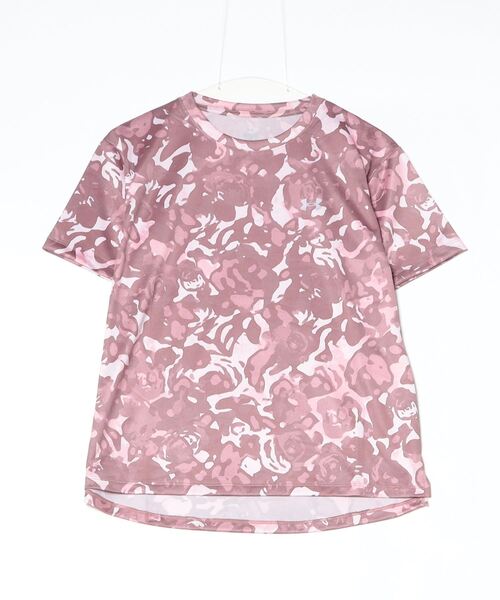 UNDER ARMOUR（アンダーアーマー）の「アンダーアーマー  UAテック ボックス オールオーバー プリント Tシャツ（Tシャツ/カットソー・レディース・スモークピンク/ブラック/ライトグレー・S/M/L/XL）」の3枚目の写真