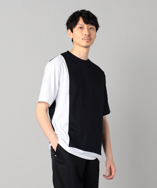 COMME CA MEN(コムサメン)の「カラーブロック Tシャツ(Tシャツ/カットソー・メンズ・ホワイト/ネイビー/ブラック・M/L)」の3枚目の写真
