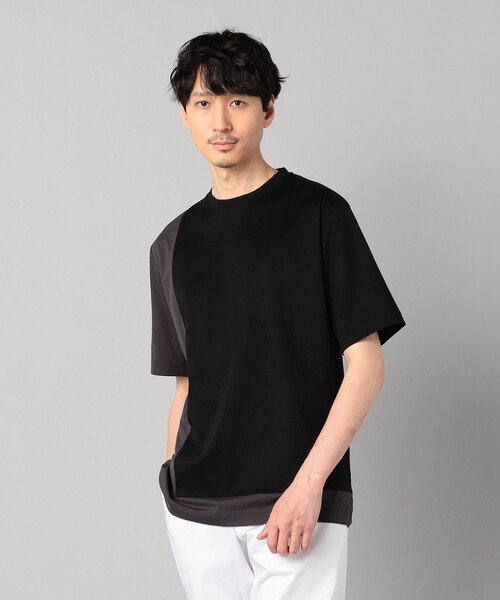 COMME CA MEN(コムサメン)の「カラーブロック Tシャツ(Tシャツ/カットソー・メンズ・ホワイト/ネイビー/ブラック・M/L)」の1枚目の写真