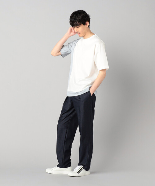 COMME CA MEN(コムサメン)の「カラーブロック Tシャツ(Tシャツ/カットソー・メンズ・ホワイト/ネイビー/ブラック・M/L)」の4枚目の写真