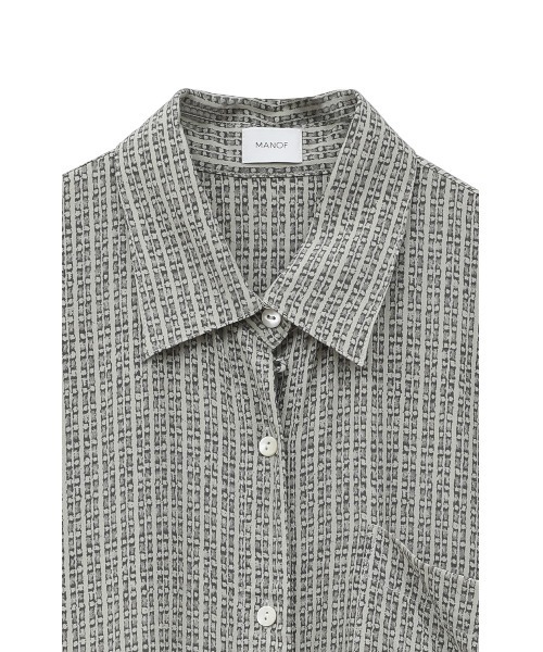 MANOF(マノフ)の「BLUR PATTERN SHIRT(シャツ/ブラウス・レディース・ブルー/ベージュ・FREE)」の21枚目の写真