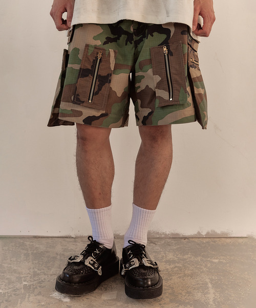 LIBERE（リベーレ）の「LIBERE リベーレ / MULTI ZIP POCKET PANTS ワイドシルエット2WAYカーゴパンツ / 251309-251310-251311（カーゴパンツ・メンズ・チャコール/ブラック/カモフラージュ・MEDIUM/SMALL/LARGE）」の20枚目の写真