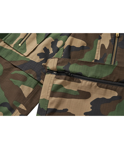 LIBERE（リベーレ）の「LIBERE リベーレ / MULTI ZIP POCKET PANTS ワイドシルエット2WAYカーゴパンツ / 251309-251310-251311（カーゴパンツ・メンズ・チャコール/ブラック/カモフラージュ・MEDIUM/SMALL/LARGE）」の12枚目の写真