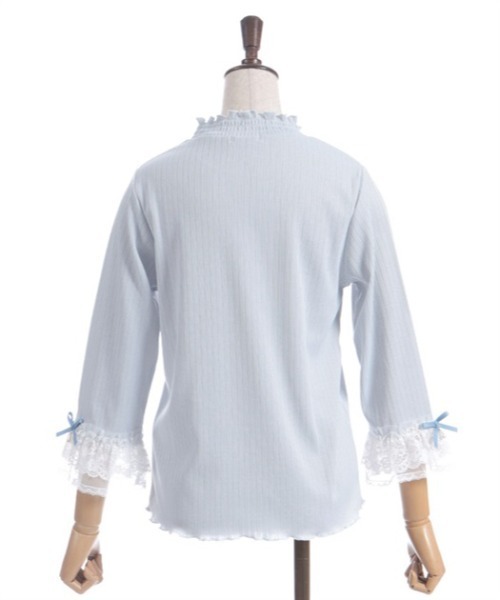 axes femme（アクシーズファム）の「レース重ねデザイン袖プルオーバー（Tシャツ/カットソー・レディース・ブラック/キナリ/サックスブルー/ピンク・FREE）」の15枚目の写真