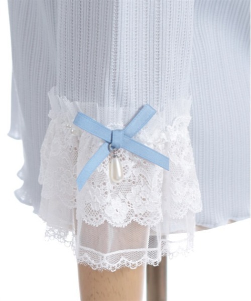 axes femme（アクシーズファム）の「レース重ねデザイン袖プルオーバー（Tシャツ/カットソー・レディース・ブラック/キナリ/サックスブルー/ピンク・FREE）」の17枚目の写真