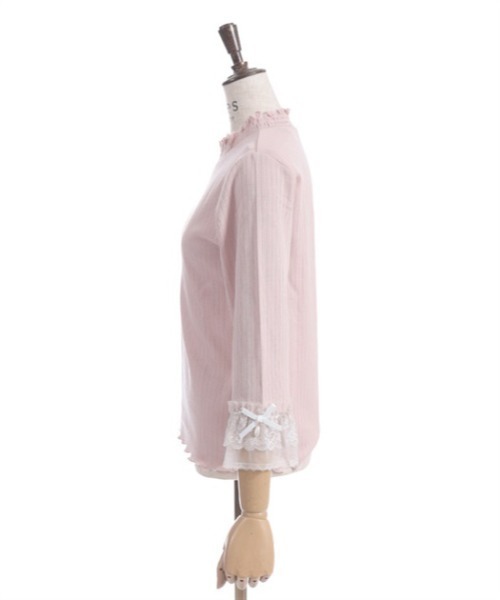 axes femme（アクシーズファム）の「レース重ねデザイン袖プルオーバー（Tシャツ/カットソー・レディース・ブラック/キナリ/サックスブルー/ピンク・FREE）」の20枚目の写真