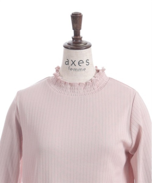 axes femme（アクシーズファム）の「レース重ねデザイン袖プルオーバー（Tシャツ/カットソー・レディース・ブラック/キナリ/サックスブルー/ピンク・FREE）」の22枚目の写真