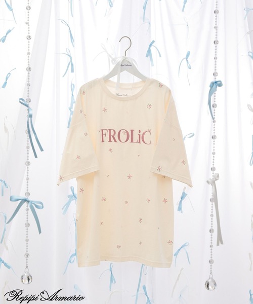 repipi armario(レピピ アルマリオ)の「【girly line】コバナガラTワンピース(ワンピース・キッズ・スミクロ/ホワイト/アイボリー・MEDIUM/LARGE/SMALL)」の2枚目の写真
