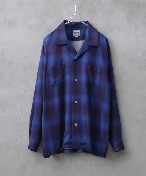 HOUSTON(ヒューストン)の「【HOUSTON】OMBRE L/S CHECK SHIRT(シャツ/ブラウス・メンズ・ブラウン/レッド/ミント/ネイビー/ブルー/グレー/カーキ/ブラック・L/XL/XXL/M)」の6枚目の写真