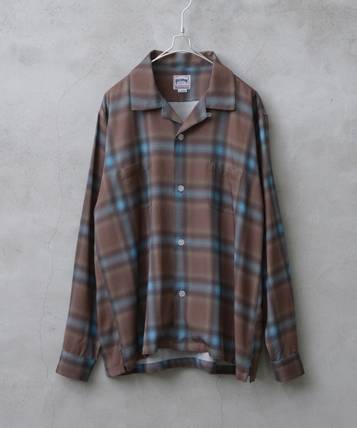 HOUSTON(ヒューストン)の「【HOUSTON】OMBRE L/S CHECK SHIRT(シャツ/ブラウス・メンズ・ブラウン/レッド/ミント/ネイビー/ブルー/グレー/カーキ/ブラック・L/XL/XXL/M)」の1枚目の写真