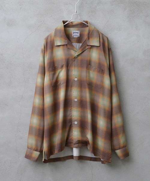 HOUSTON(ヒューストン)の「【HOUSTON】OMBRE L/S CHECK SHIRT(シャツ/ブラウス・メンズ・ブラウン/レッド/ミント/ネイビー/ブルー/グレー/カーキ/ブラック・L/XL/XXL/M)」の4枚目の写真
