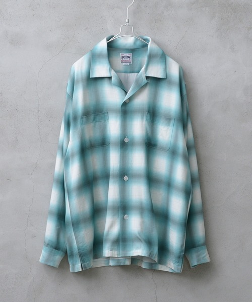 HOUSTON(ヒューストン)の「【HOUSTON】OMBRE L/S CHECK SHIRT(シャツ/ブラウス・メンズ・ブラウン/レッド/ミント/ネイビー/ブルー/グレー/カーキ/ブラック・L/XL/XXL/M)」の5枚目の写真