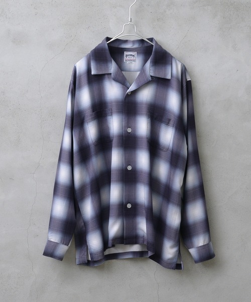 HOUSTON(ヒューストン)の「【HOUSTON】OMBRE L/S CHECK SHIRT(シャツ/ブラウス・メンズ・ブラウン/レッド/ミント/ネイビー/ブルー/グレー/カーキ/ブラック・L/XL/XXL/M)」の2枚目の写真