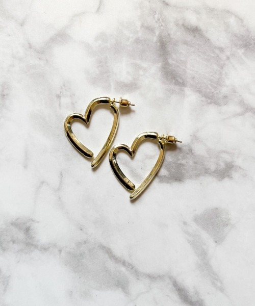 yu-ka（ユーカ）の「YU-KA:ハートデザインピアス Heart design pierce（ピアス（両耳用）・レディース・ゴールド/シルバー・FREE）」の5枚目の写真
