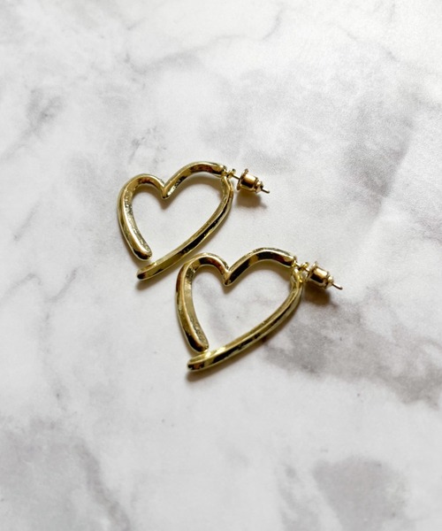 yu-ka（ユーカ）の「YU-KA:ハートデザインピアス Heart design pierce（ピアス（両耳用）・レディース・ゴールド/シルバー・FREE）」の6枚目の写真