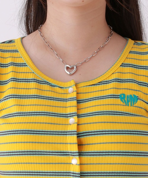 repipi armario（レピピ アルマリオ）の「マルチボーダーチビトップス（Tシャツ/カットソー・キッズ・グリーン系/ピンク系/イエロー系・SMALL/MEDIUM/LARGE）」の11枚目の写真