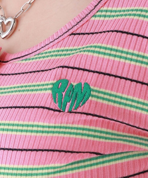 repipi armario（レピピ アルマリオ）の「マルチボーダーチビトップス（Tシャツ/カットソー・キッズ・グリーン系/ピンク系/イエロー系・SMALL/MEDIUM/LARGE）」の15枚目の写真