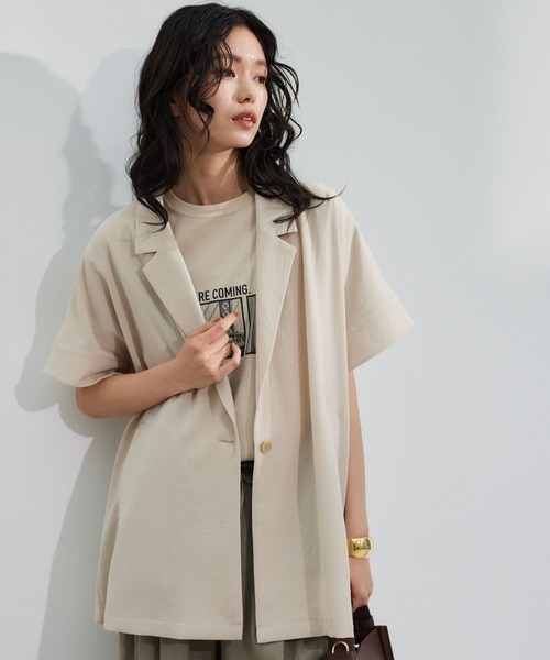 ポプリンハーフスリーブジャケット【JAPAN FABRIC】ハンドウォッシャブル 4390100001451_0101.jpg