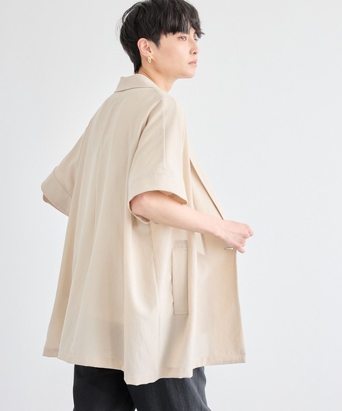 ポプリンハーフスリーブジャケット【JAPAN FABRIC】ハンドウォッシャブル 4390100001451_0101.jpg