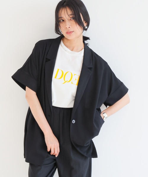 ポプリンハーフスリーブジャケット【JAPAN FABRIC】ハンドウォッシャブル セール】BARNYARDSTORM / ポプリンハーフスリーブジャケット