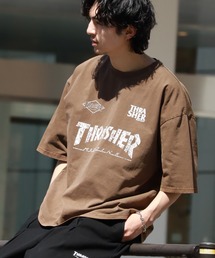 【THRASHER/スラッシャー】ピグメント加工 ロゴプリント 半袖 オーバーサイズTシャツ