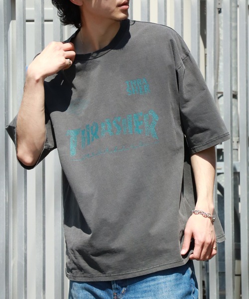 THRASHER（スラッシャー）の「【THRASHER/スラッシャー】ピグメント加工 ロゴプリント 半袖 オーバーサイズTシャツ（Tシャツ/カットソー・メンズ・ピンク/ブラック系1/ブラック系2/ブルー/ブラウン/ブラック系3/ブラック系4・M/L/XL）」の19枚目の写真