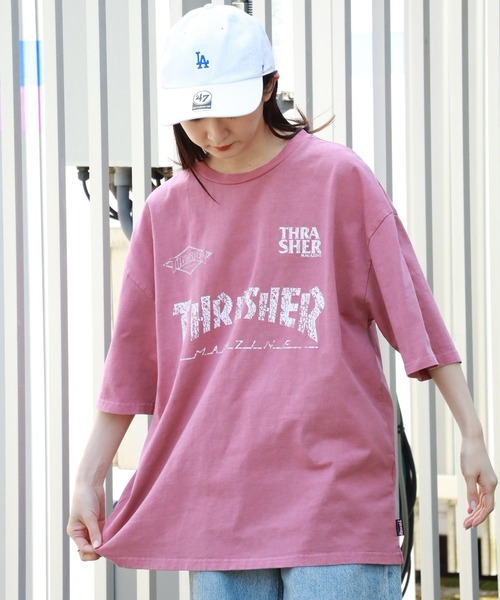 THRASHER（スラッシャー）の「【THRASHER/スラッシャー】ピグメント加工 ロゴプリント 半袖 オーバーサイズTシャツ（Tシャツ/カットソー・メンズ・ピンク/ブラック系1/ブラック系2/ブルー/ブラウン/ブラック系3/ブラック系4・M/L/XL）」の17枚目の写真