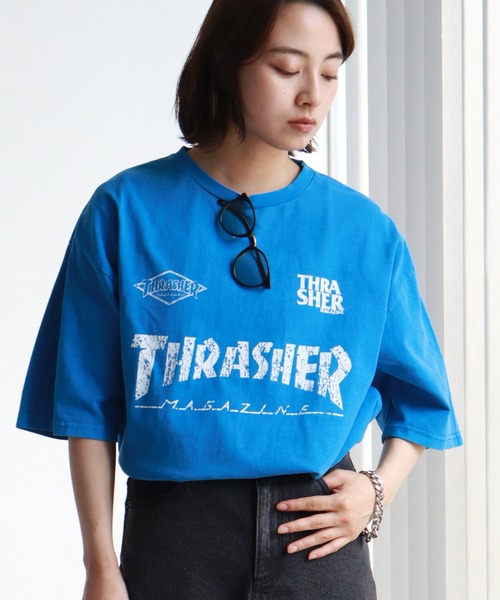 THRASHER（スラッシャー）の「【THRASHER/スラッシャー】ピグメント加工 ロゴプリント 半袖 オーバーサイズTシャツ（Tシャツ/カットソー・メンズ・ピンク/ブラック系1/ブラック系2/ブルー/ブラウン/ブラック系3/ブラック系4・M/L/XL）」の11枚目の写真