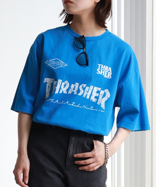 THRASHER（スラッシャー）の「【THRASHER/スラッシャー】ピグメント加工 ロゴプリント 半袖 オーバーサイズTシャツ（Tシャツ/カットソー・メンズ・ピンク/ブラック系1/ブラック系2/ブルー/ブラウン/ブラック系3/ブラック系4・M/L/XL）」の12枚目の写真