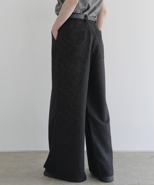 LILL（リル）の「ハイウエストワイドジャガードドレープスラックス（スラックス・メンズ・ブラック・S/M/L/XL）」の13枚目の写真