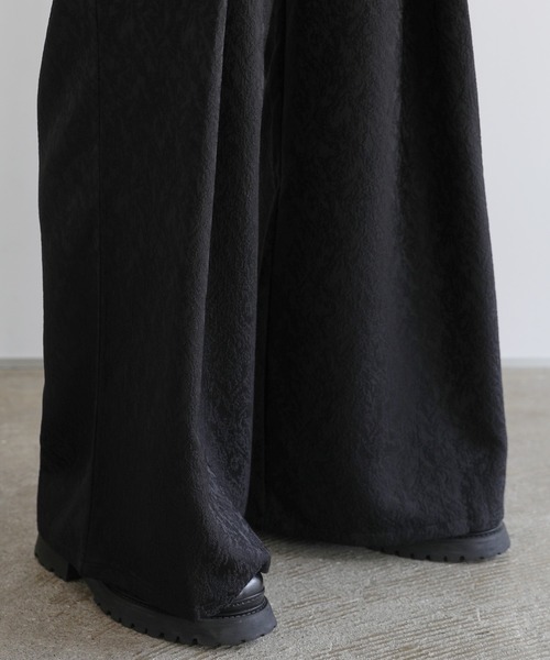 LILL（リル）の「ハイウエストワイドジャガードドレープスラックス（スラックス・メンズ・ブラック・S/M/L/XL）」の7枚目の写真