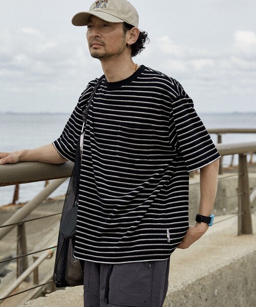 セール】【Beach & Festival】マルチボーダー パイル クルー
