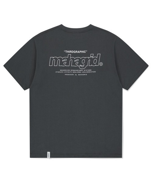 MAHAGRID(マハグリッド)の「『mahagrid/マハグリッド』BACK THIRD LOGO TEE /バックサードロゴ Tシャツ(Tシャツ/カットソー・メンズ・チャコールグレー/ブルー/ブラック/ホワイト・S/M/L/XL)」の5枚目の写真