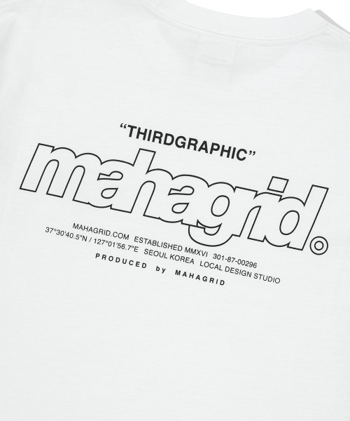 MAHAGRID(マハグリッド)の「『mahagrid/マハグリッド』BACK THIRD LOGO TEE /バックサードロゴ Tシャツ(Tシャツ/カットソー・メンズ・チャコールグレー/ブルー/ブラック/ホワイト・S/M/L/XL)」の7枚目の写真