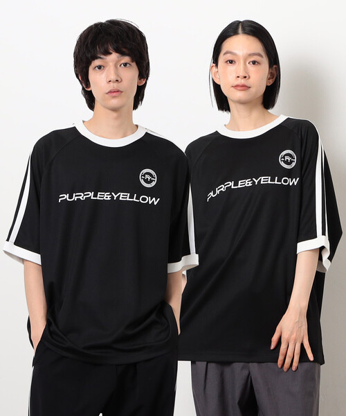 Purple&Yellow(パープルアンドイエロー)の「メッシュラグランゲームTシャツ(Tシャツ/カットソー・メンズ・ブラック/ホワイト・MEDIUM/SMALL/LARGE)」の2枚目の写真