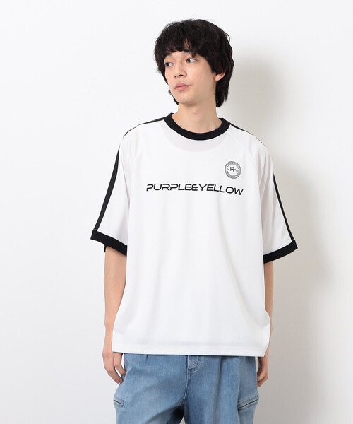 Purple&Yellow(パープルアンドイエロー)の「メッシュラグランゲームTシャツ(Tシャツ/カットソー・メンズ・ブラック/ホワイト・MEDIUM/SMALL/LARGE)」の5枚目の写真