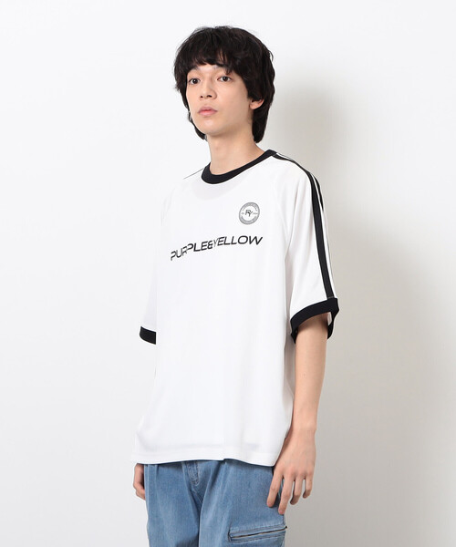 Purple&Yellow(パープルアンドイエロー)の「メッシュラグランゲームTシャツ(Tシャツ/カットソー・メンズ・ブラック/ホワイト・MEDIUM/SMALL/LARGE)」の6枚目の写真