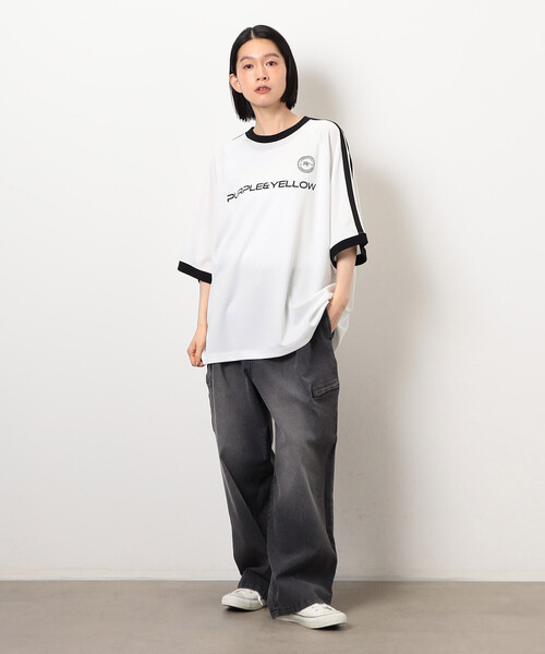 Purple&Yellow(パープルアンドイエロー)の「メッシュラグランゲームTシャツ(Tシャツ/カットソー・メンズ・ブラック/ホワイト・MEDIUM/SMALL/LARGE)」の8枚目の写真