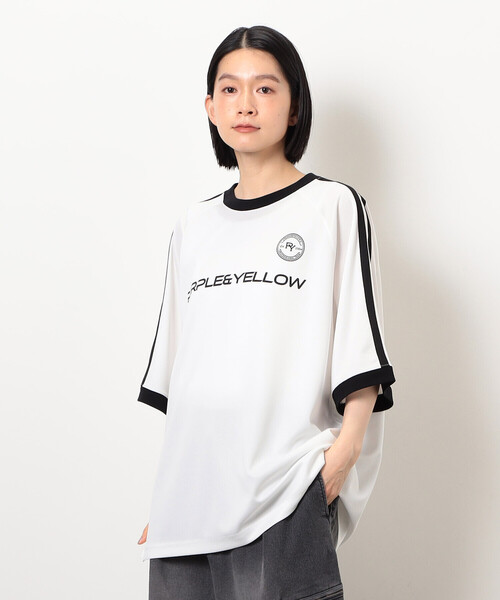 Purple&Yellow(パープルアンドイエロー)の「メッシュラグランゲームTシャツ(Tシャツ/カットソー・メンズ・ブラック/ホワイト・MEDIUM/SMALL/LARGE)」の10枚目の写真
