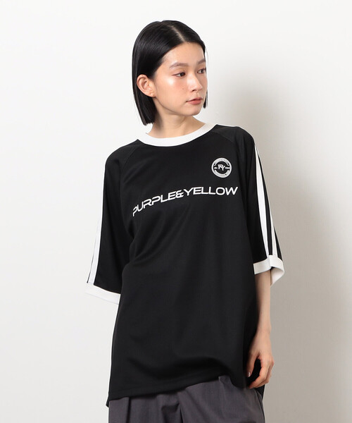 Purple&Yellow(パープルアンドイエロー)の「メッシュラグランゲームTシャツ(Tシャツ/カットソー・メンズ・ブラック/ホワイト・MEDIUM/SMALL/LARGE)」の16枚目の写真