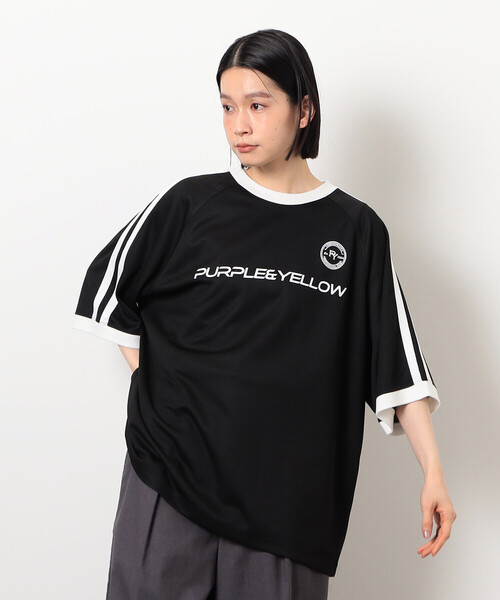 Purple&Yellow(パープルアンドイエロー)の「メッシュラグランゲームTシャツ(Tシャツ/カットソー・メンズ・ブラック/ホワイト・MEDIUM/SMALL/LARGE)」の17枚目の写真