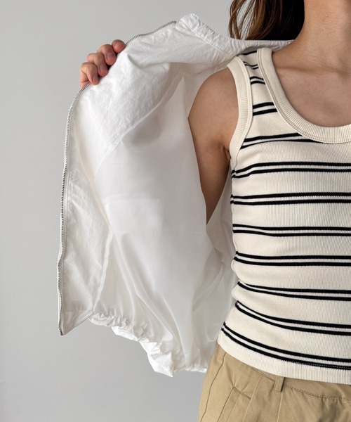 CANAL JEAN(キャナルジーン)の「El mar ノーカラーナイロンブルゾン(ブルゾン・レディース・ホワイト/ベージュ・ONE SIZE)」の14枚目の写真