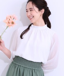 DRESKIP | 【S-LL】首元ギャザーが大人上品な シフォンブラウス(シャツ/ブラウス)