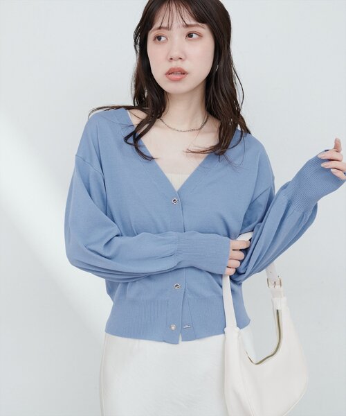 natural couture（ナチュラルクチュール）の「UV・接触冷感ハトメバーカーデ（カーディガン/ボレロ・レディース・オフホワイト/ブルー/グレイッシュベージュ/ブラック/パープル/ミント/イエロー/ピンク・FREE）」の5枚目の写真