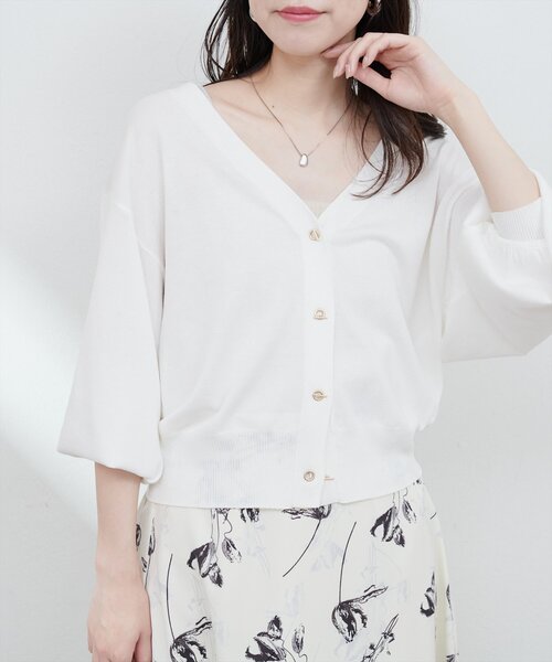 natural couture（ナチュラルクチュール）の「UV・接触冷感ハトメバーカーデ（カーディガン/ボレロ・レディース・オフホワイト/ブルー/グレイッシュベージュ/ブラック/パープル/ミント/イエロー/ピンク・FREE）」の20枚目の写真