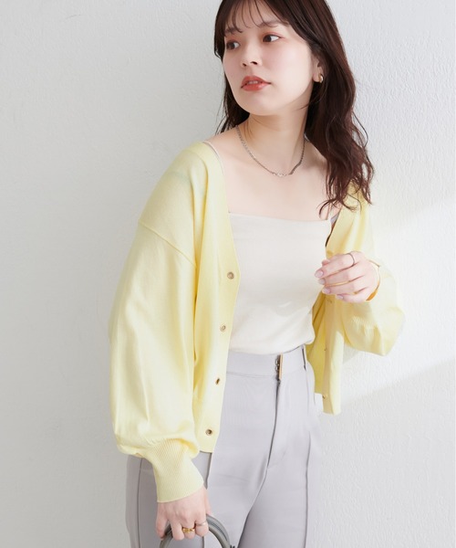 natural couture（ナチュラルクチュール）の「UV・接触冷感ハトメバーカーデ（カーディガン/ボレロ・レディース・オフホワイト/ブルー/グレイッシュベージュ/ブラック/パープル/ミント/イエロー/ピンク・FREE）」の10枚目の写真