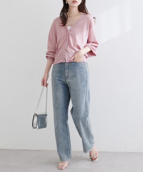 natural couture（ナチュラルクチュール）の「UV・接触冷感ハトメバーカーデ（カーディガン/ボレロ・レディース・オフホワイト/ブルー/グレイッシュベージュ/ブラック/パープル/ミント/イエロー/ピンク・FREE）」の17枚目の写真