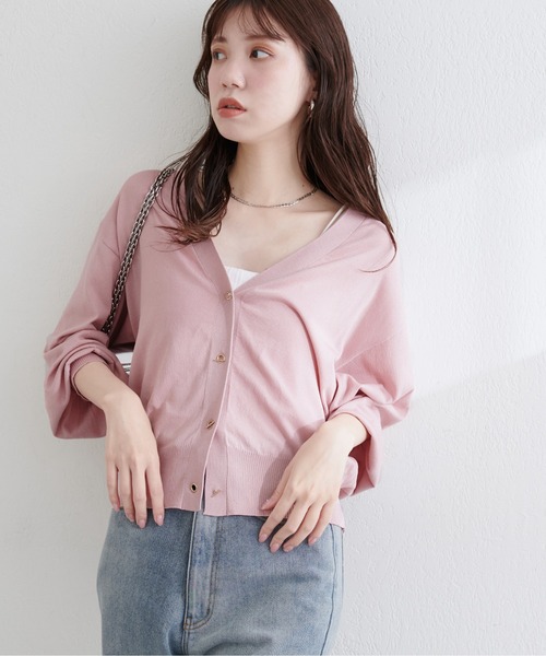 natural couture（ナチュラルクチュール）の「UV・接触冷感ハトメバーカーデ（カーディガン/ボレロ・レディース・オフホワイト/ブルー/グレイッシュベージュ/ブラック/パープル/ミント/イエロー/ピンク・FREE）」の12枚目の写真