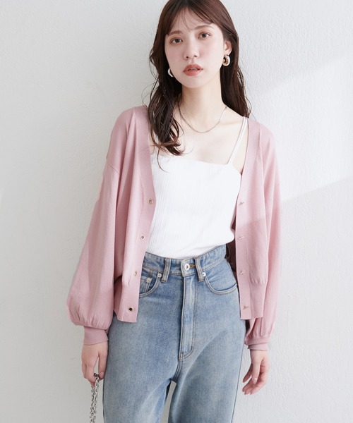 natural couture（ナチュラルクチュール）の「UV・接触冷感ハトメバーカーデ（カーディガン/ボレロ・レディース・オフホワイト/ブルー/グレイッシュベージュ/ブラック/パープル/ミント/イエロー/ピンク・FREE）」の14枚目の写真