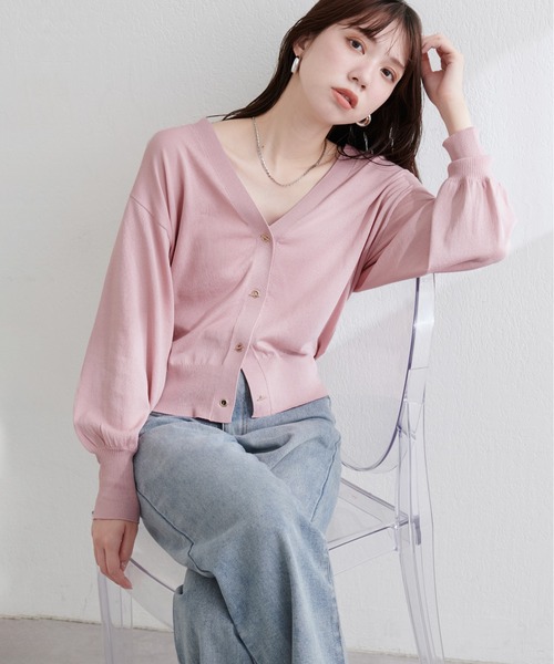 natural couture（ナチュラルクチュール）の「UV・接触冷感ハトメバーカーデ（カーディガン/ボレロ・レディース・オフホワイト/ブルー/グレイッシュベージュ/ブラック/パープル/ミント/イエロー/ピンク・FREE）」の16枚目の写真